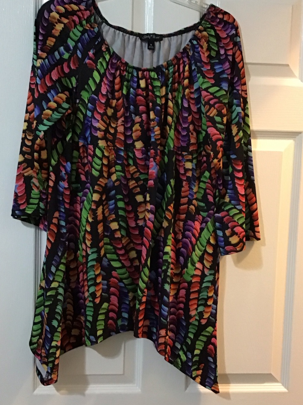 Slinky Brand Multicolor Wave-Print Tunic - Black Base